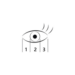 Eye logo contour with zone. Simple illustration for beauty masters, lashmakers, lashlifting, medicine.