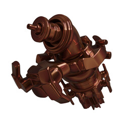 Metal abstract shape, 3d render © neurostructure