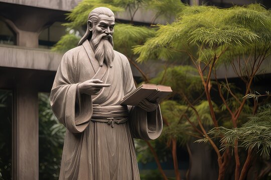 Statue of Mozi, the ancient chinese philosopher.