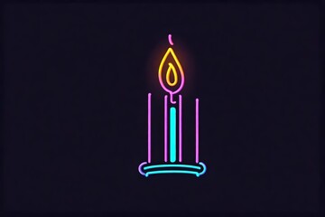Candle ultra neon thin outline