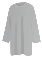 Grey modest dress. vector illustration