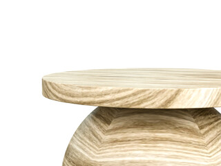 3d rendering Empty wooden table top used for display or montage your products for advertising with transparent background 