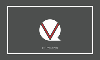 QV or VQ Alphabet letters icon logo