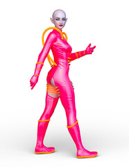 女性エイリアン　3DCG レンダリング