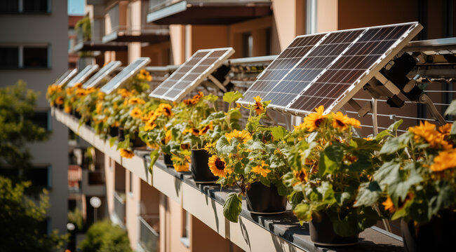 Balkonkraftwerk f&uuml;r Solarenergie, Nachhaltiges, energieeffizientes und smartes Wohnen