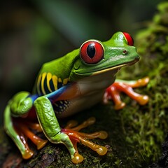 Fototapeta premium Red-Eyed Tree Frog in the forest
