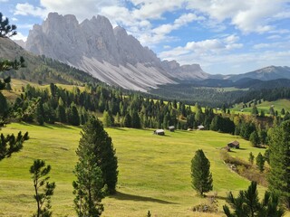 mountain pastures in the alps, geissler, south tyrol, italy, 