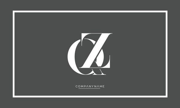 QZ or ZQ Alphabet letters logo monogram
