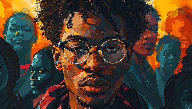 illustration poster for black history month, background for black lives matter,