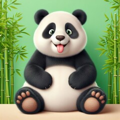 panda in the bamboo forest