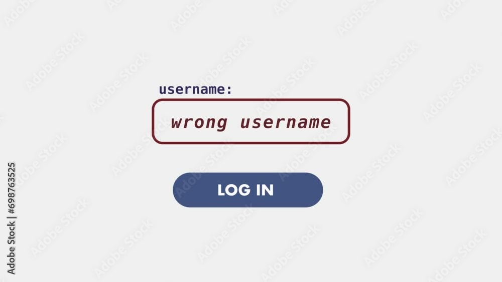 Wall mural person entering a wrong username. signing into an account on a website or app failed. white backgrou