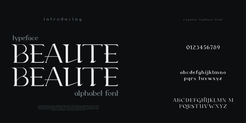 Elegant Fashion and Minimal modern serif alphabet font uppercase and number fonts victorian typeface