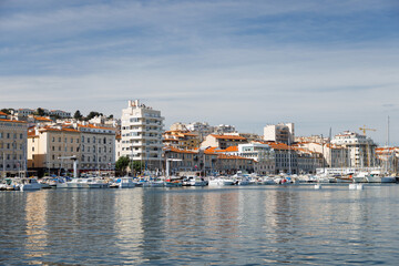 View of Marseille from the waters of the port.