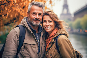 Fototapeta premium Active mature couple on a holiday trip