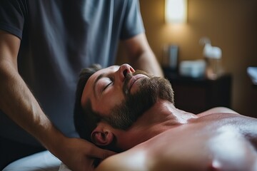 chiropractor giving a physical therapy massage at the physiotherapy center