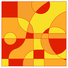 Beautiful of Colorful Art Circle Orange, Red and Yellow, Abstract Modern Shape.