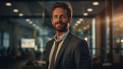 Fototapeta premium A confident middle-aged businessman