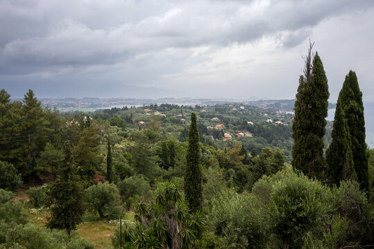 View on the nature from palace Achilleon, Corfu