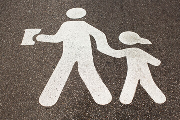 Street markings for pedestrian area
