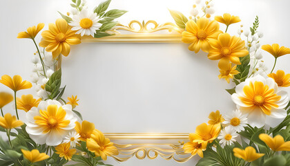 Obraz premium Beautiful floral frame for congratulations on Valentine's Day, Mother's Day, wedding card,