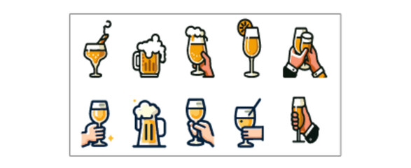 Beer icons illustration of a background