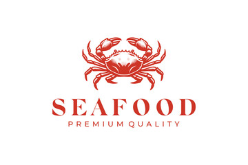 Vector logo hand drawn seafood