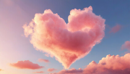 Różowe serce , tło na Walentynki. Generative AI - obrazy, fototapety, plakaty