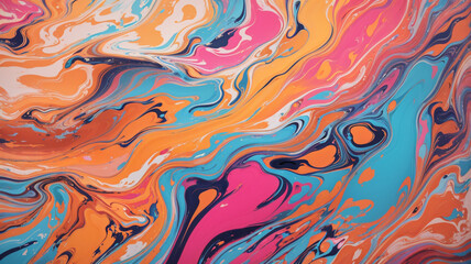 Vibrant Horizons A Colorful Abstract Painting Background with Liquid Flourishes

