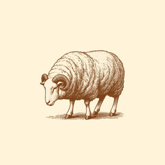 Hand-drawn illustration of a Sheep