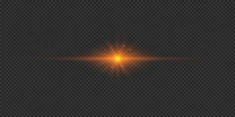 Orange horizontal light effect of lens flares