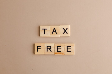 Tax-free sign made of wood