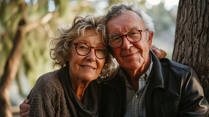 portrait of elderly couple - obrazy, fototapety, plakaty