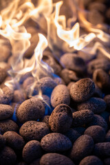 charcoal fire in pit