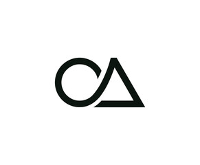 minimalist creation OA AO O A alphabet abstract initial letter logo design vector template