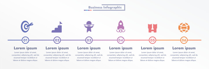 This infographic reflects a modern and creative business process design. The unique design and graphic interpretation add expressiveness and clarity to the image in the presentation and information.