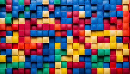 Big lego wall, multi color