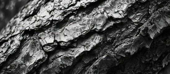 Natural rough grunge black and white tree bark for wallpaper background and texture; tree bark resembles natural skin.