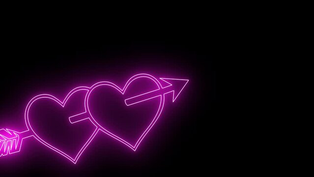 love animation,shiny and glitter hearts,glowing particles,valentine and marriage concept,dark red gradient background	