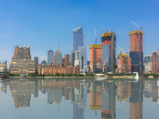 view of part of Manhattan, New York on the edge of the Hudson river