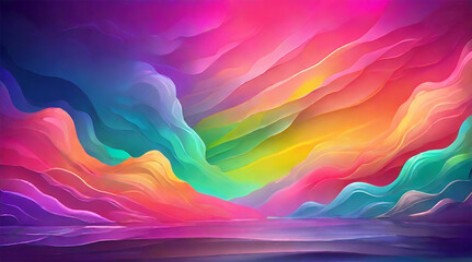 A beautiful aurora color gradation background decorates the sky on your work screen - obrazy, fototapety, plakaty