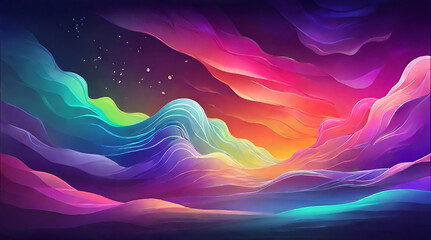 A beautiful aurora color gradation background decorates the sky on your work screen