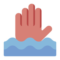 Obraz premium Drowning Help Signaling icon