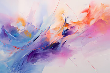 Abstract watercolor painting with modern impressionistic technique, colorful, abstract, generative ai, generative, ai, art, painting, illustration - obrazy, fototapety, plakaty