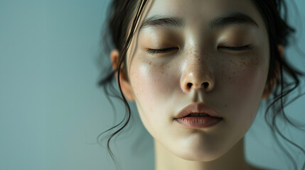 美容モデルの若い女性　すっぴん