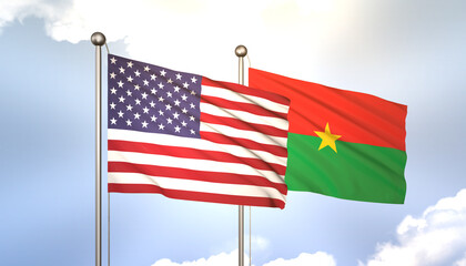 Burkina Faso and USA Flag Together A Concept of Realations