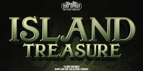 Pirate editable text effect, customizable island and treasure 3D font style