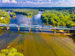Transport bridge over the Potomac River on the border of Virginia and Maryland. Aerial view of...
