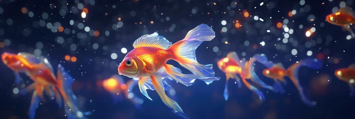 Fotobehang goldfish in the cosmic water © Mik Saar