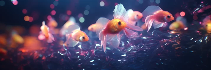 Fotobehang goldfish in the cosmic water © Mik Saar