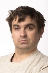 Fototapeta premium close-up portrait of a man of Slavic appearance.